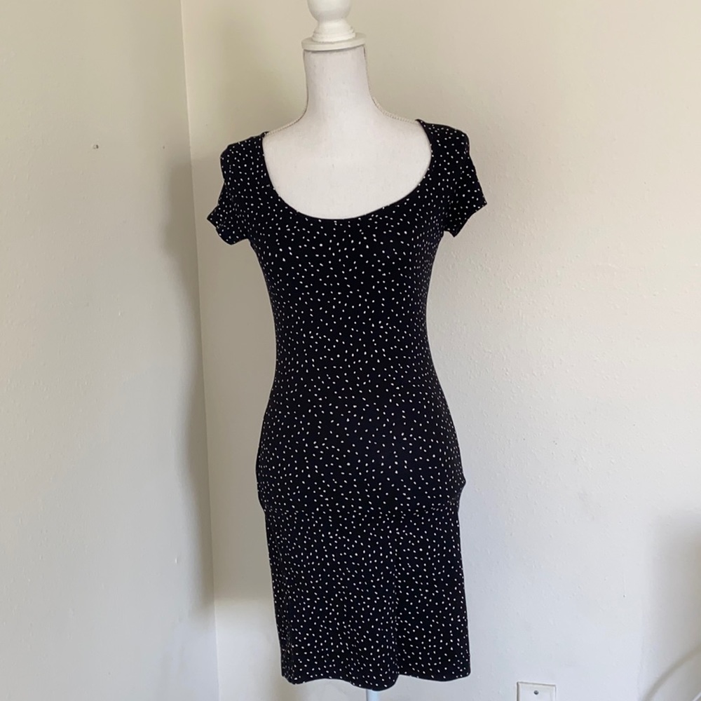 Dress black with white